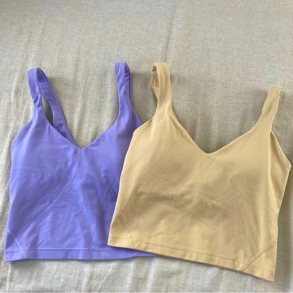 lululemon athletica Tops - Lululemon Align Tank Top Sports Bras Lot of 2 Pale Yellow Light Purple, Size 2